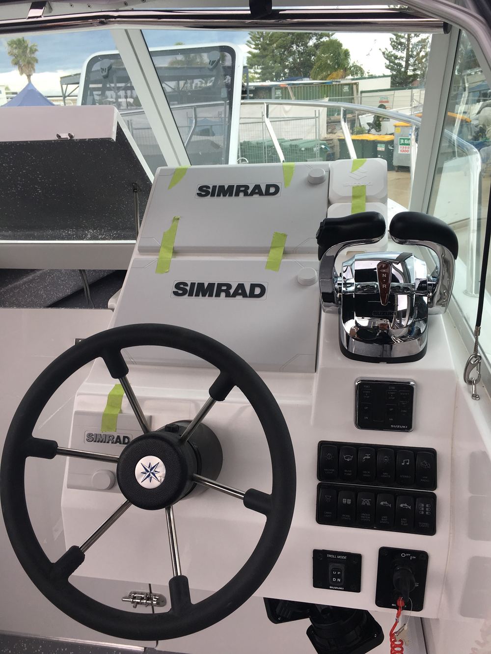Simrad dual display helm installation by Shotgun Marine Services Port Macquarie NSW